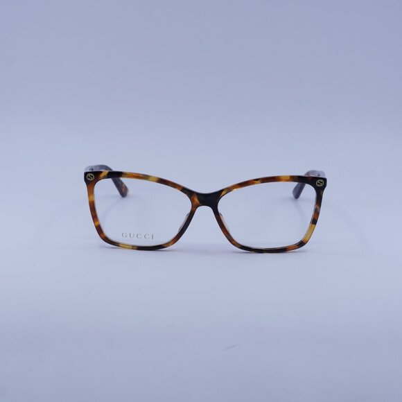 Gucci GG0025O 016 Eyeglasses Havana 58mm Cat Eye Frame - Picture 2 of 10